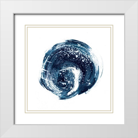 Indigo Nebula I White Modern Wood Framed Art Print with Double Matting by Harper, Ethan