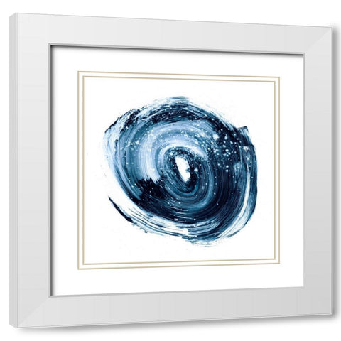 Indigo Nebula II White Modern Wood Framed Art Print with Double Matting by Harper, Ethan