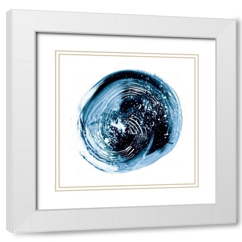 Indigo Nebula III White Modern Wood Framed Art Print with Double Matting by Harper, Ethan