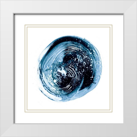 Indigo Nebula III White Modern Wood Framed Art Print with Double Matting by Harper, Ethan