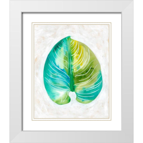 Ocean Side Palms  I White Modern Wood Framed Art Print with Double Matting by Zarris, Chariklia