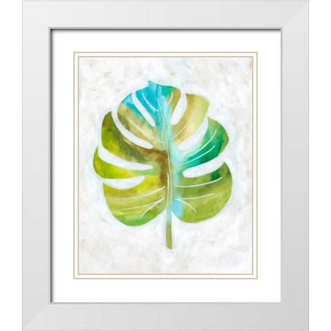 Ocean Side Palms  III White Modern Wood Framed Art Print with Double Matting by Zarris, Chariklia