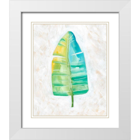 Ocean Side Palms  V White Modern Wood Framed Art Print with Double Matting by Zarris, Chariklia