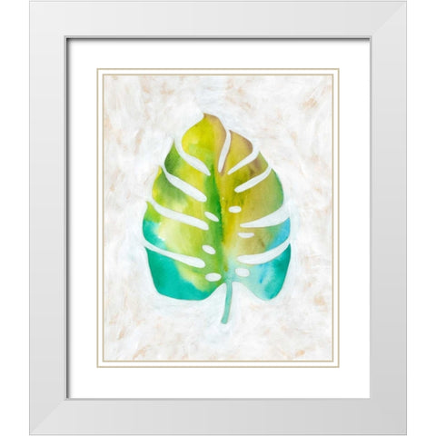 Ocean Side Palms  VI White Modern Wood Framed Art Print with Double Matting by Zarris, Chariklia