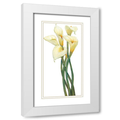 Callas on Silver I White Modern Wood Framed Art Print with Double Matting by OToole, Tim