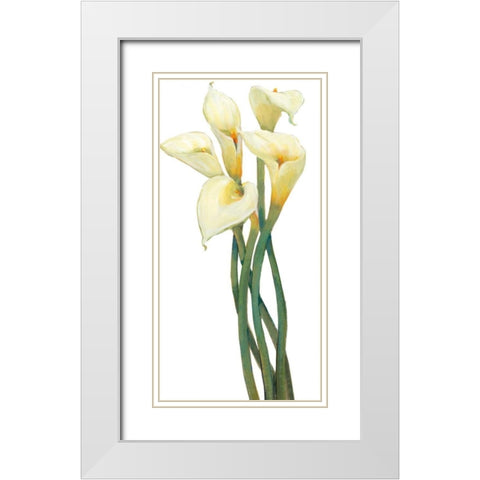 Callas on Silver I White Modern Wood Framed Art Print with Double Matting by OToole, Tim
