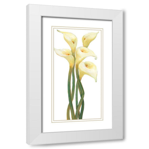 Callas on Silver II White Modern Wood Framed Art Print with Double Matting by OToole, Tim