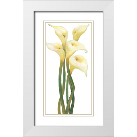 Callas on Silver II White Modern Wood Framed Art Print with Double Matting by OToole, Tim