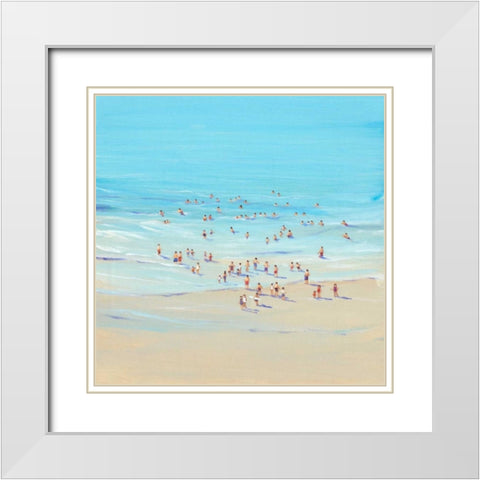 Beach Day I White Modern Wood Framed Art Print with Double Matting by OToole, Tim