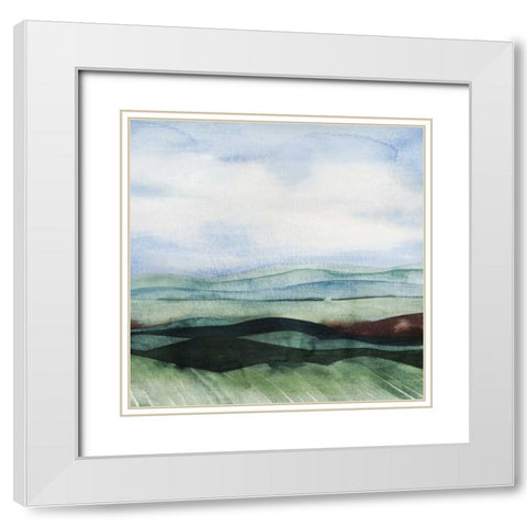 Jeweltone Ridges I White Modern Wood Framed Art Print with Double Matting by Popp, Grace