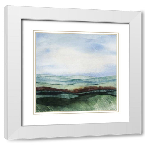 Jeweltone Ridges II White Modern Wood Framed Art Print with Double Matting by Popp, Grace