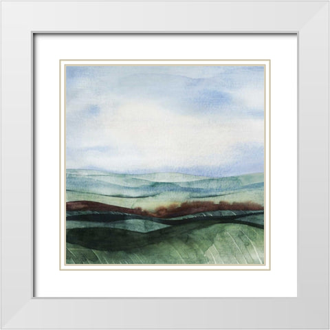 Jeweltone Ridges II White Modern Wood Framed Art Print with Double Matting by Popp, Grace