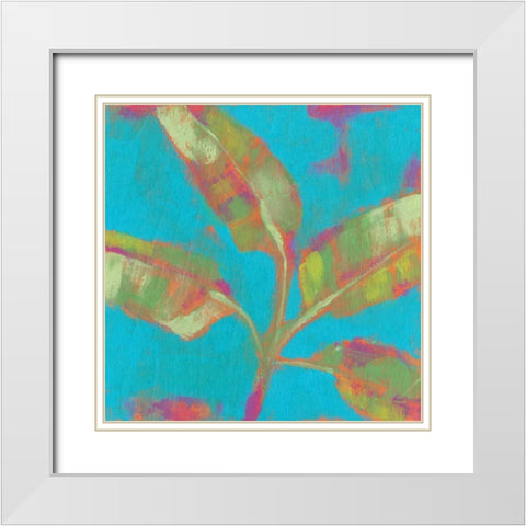 Tropical Palm Pop II White Modern Wood Framed Art Print with Double Matting by Goldberger, Jennifer