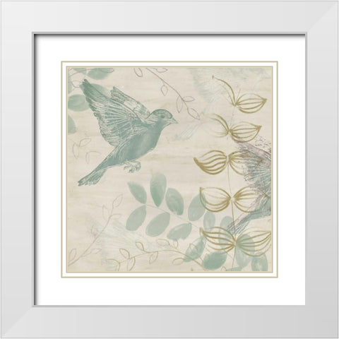 Avian Grove I White Modern Wood Framed Art Print with Double Matting by Vess, June Erica