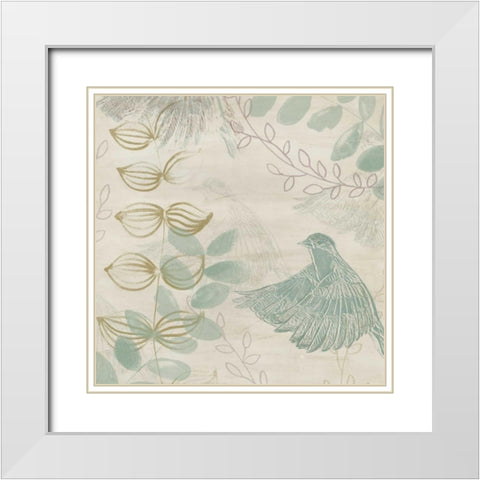 Avian Grove II White Modern Wood Framed Art Print with Double Matting by Vess, June Erica