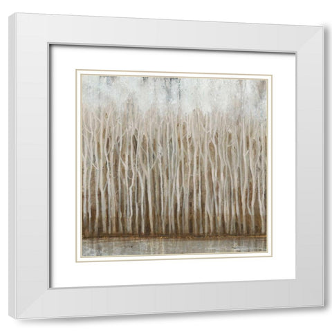 Whispering Trees I White Modern Wood Framed Art Print with Double Matting by OToole, Tim