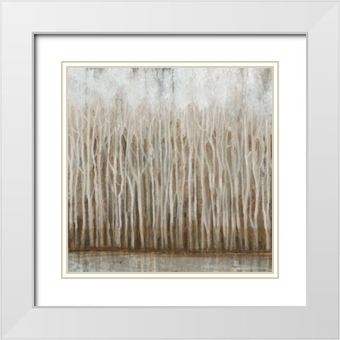 Whispering Trees I White Modern Wood Framed Art Print with Double Matting by OToole, Tim