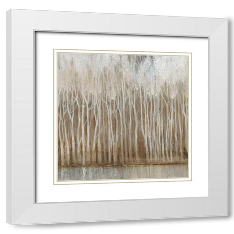 Whispering Trees II White Modern Wood Framed Art Print with Double Matting by OToole, Tim