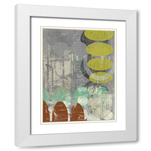 Circles Circle II White Modern Wood Framed Art Print with Double Matting by Goldberger, Jennifer