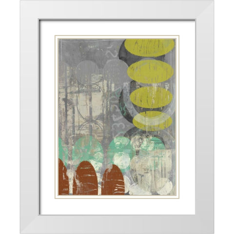 Circles Circle II White Modern Wood Framed Art Print with Double Matting by Goldberger, Jennifer