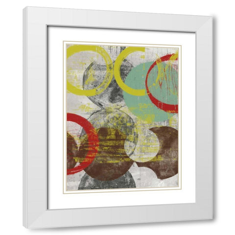 Layers and Circles I White Modern Wood Framed Art Print with Double Matting by Goldberger, Jennifer