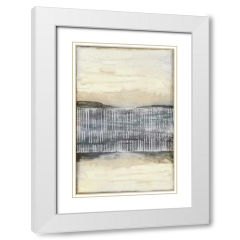 Divided Horizon II White Modern Wood Framed Art Print with Double Matting by Goldberger, Jennifer