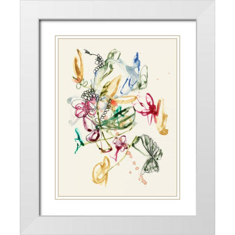 Scribble Arrangement I White Modern Wood Framed Art Print with Double Matting by Goldberger, Jennifer