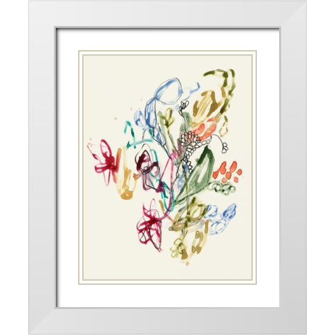Scribble Arrangement II White Modern Wood Framed Art Print with Double Matting by Goldberger, Jennifer