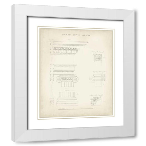 Greek and Roman Architecture V White Modern Wood Framed Art Print with Double Matting by Kelly, Thomas