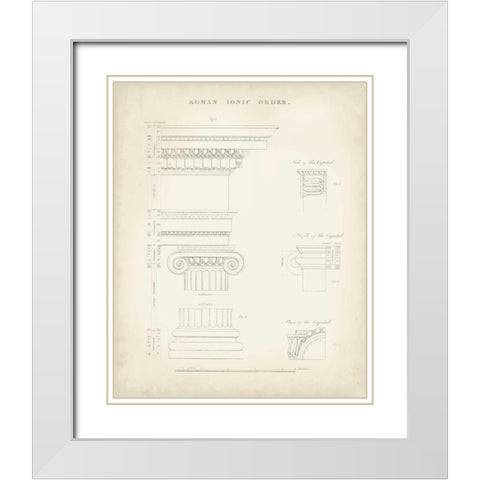 Greek and Roman Architecture V White Modern Wood Framed Art Print with Double Matting by Kelly, Thomas