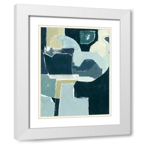 Blue Note I White Modern Wood Framed Art Print with Double Matting by Delamater, Rob