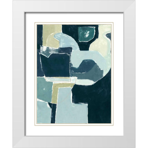 Blue Note I White Modern Wood Framed Art Print with Double Matting by Delamater, Rob