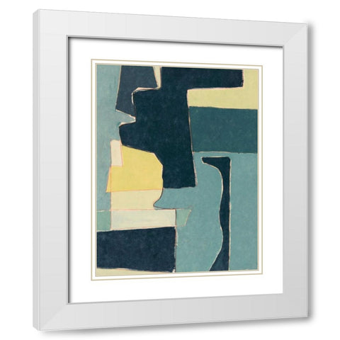 Blue Note II White Modern Wood Framed Art Print with Double Matting by Delamater, Rob