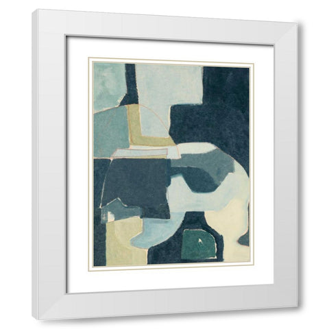 Blue Note III White Modern Wood Framed Art Print with Double Matting by Delamater, Rob