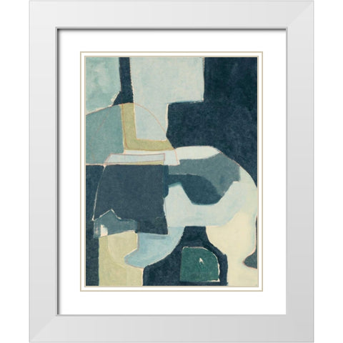 Blue Note III White Modern Wood Framed Art Print with Double Matting by Delamater, Rob