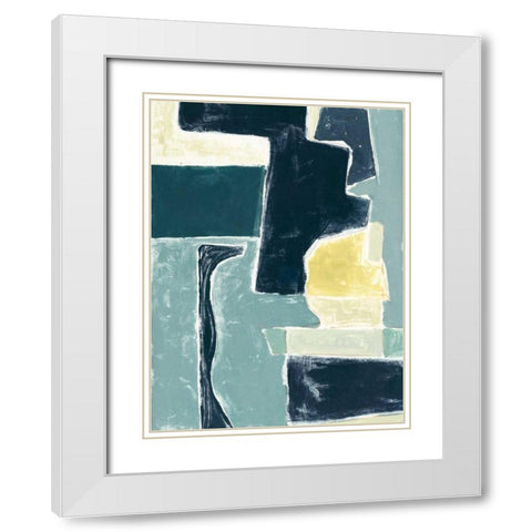 Blue Note IV White Modern Wood Framed Art Print with Double Matting by Delamater, Rob