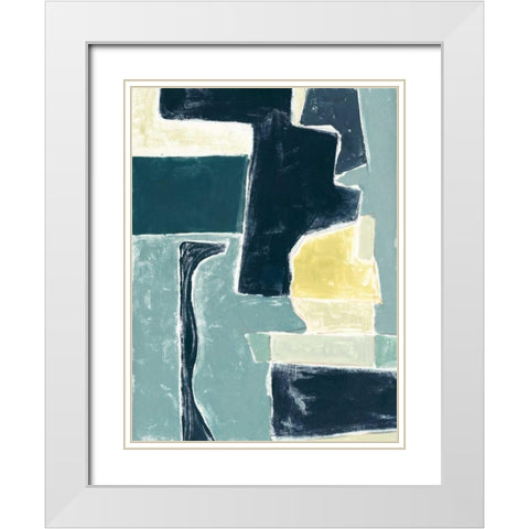 Blue Note IV White Modern Wood Framed Art Print with Double Matting by Delamater, Rob