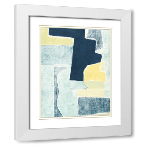 Blue Note V White Modern Wood Framed Art Print with Double Matting by Delamater, Rob