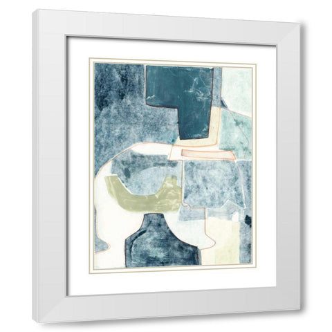 Blue Note VI White Modern Wood Framed Art Print with Double Matting by Delamater, Rob