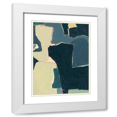 Blue Note VII White Modern Wood Framed Art Print with Double Matting by Delamater, Rob