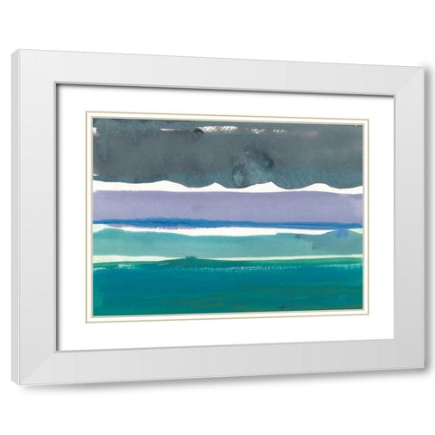 Emerald Horizon at Sea Ranch White Modern Wood Framed Art Print with Double Matting by Delamater, Rob