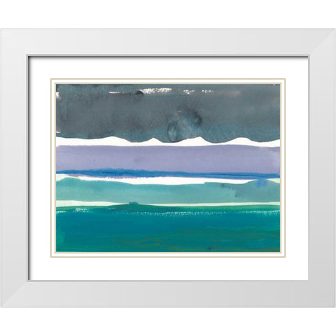 Emerald Horizon at Sea Ranch White Modern Wood Framed Art Print with Double Matting by Delamater, Rob