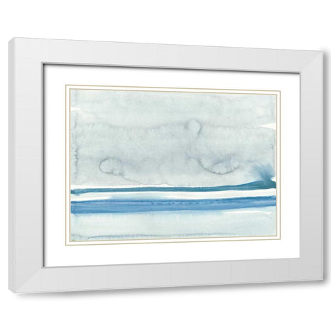 Water Horizon at Sea Ranch I White Modern Wood Framed Art Print with Double Matting by Delamater, Rob