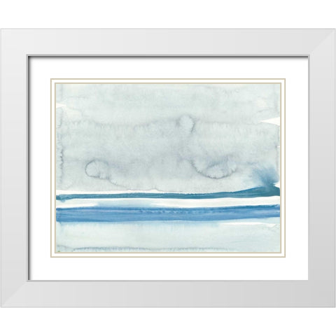 Water Horizon at Sea Ranch I White Modern Wood Framed Art Print with Double Matting by Delamater, Rob