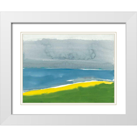 The End of Bluff Beach Road White Modern Wood Framed Art Print with Double Matting by Delamater, Rob