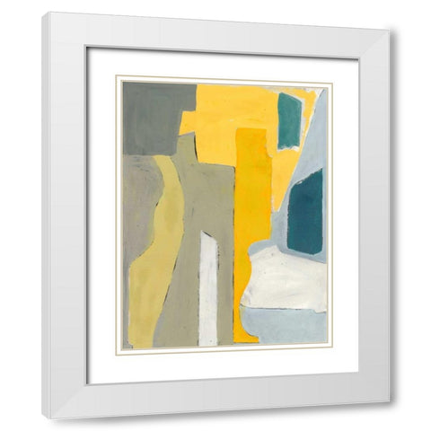 Guitar and Table White Modern Wood Framed Art Print with Double Matting by Delamater, Rob