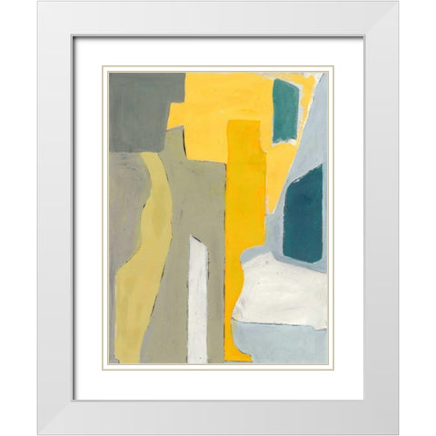 Guitar and Table White Modern Wood Framed Art Print with Double Matting by Delamater, Rob