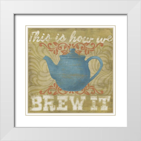 Hip Kitchen I White Modern Wood Framed Art Print with Double Matting by Vess, June Erica