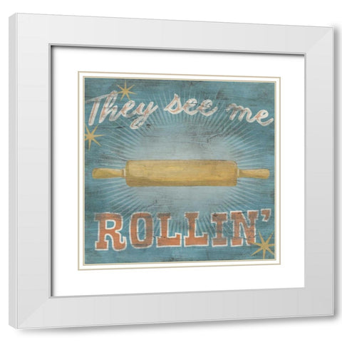 Hip Kitchen II White Modern Wood Framed Art Print with Double Matting by Vess, June Erica