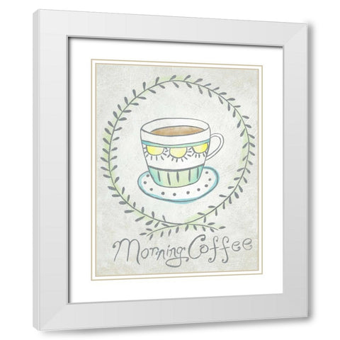 Breakfast Club I White Modern Wood Framed Art Print with Double Matting by Zarris, Chariklia